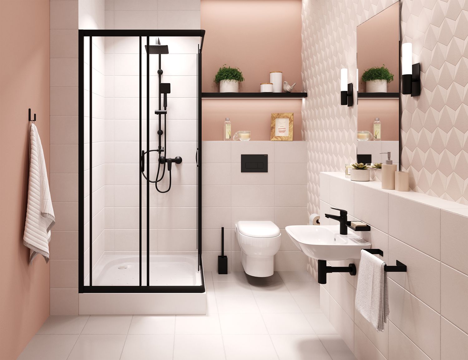 Colonne de douche Deante Boro 200 en noir mat — vue 3