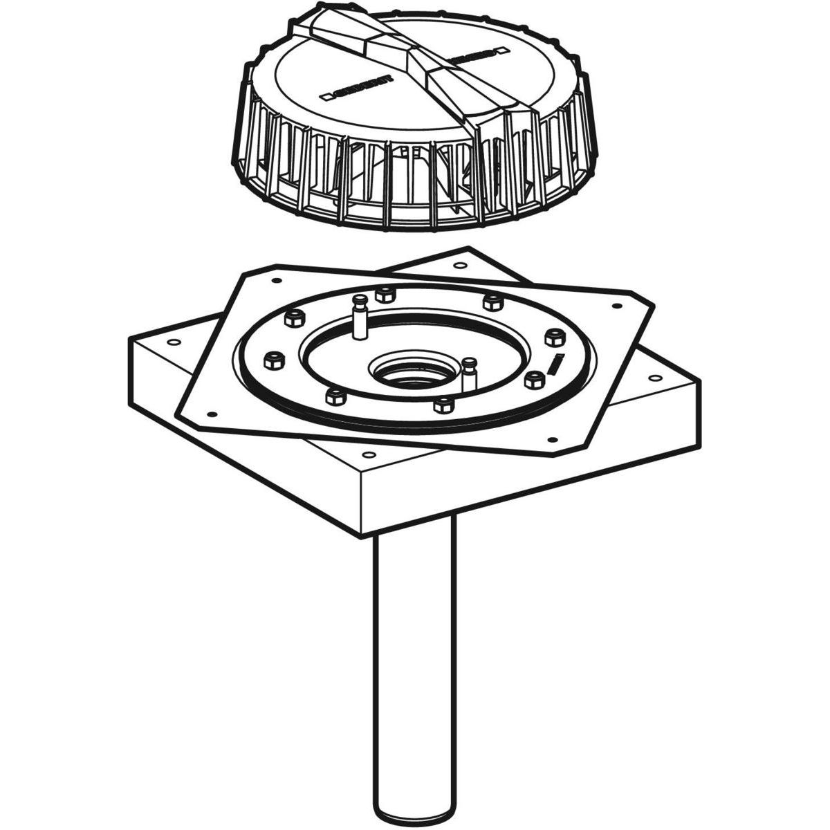 Naissance d'eaux pluviales Geberit Pluvia avec bride de fixation, pour revêtements d'étanchéité , d=56mm — vue 3