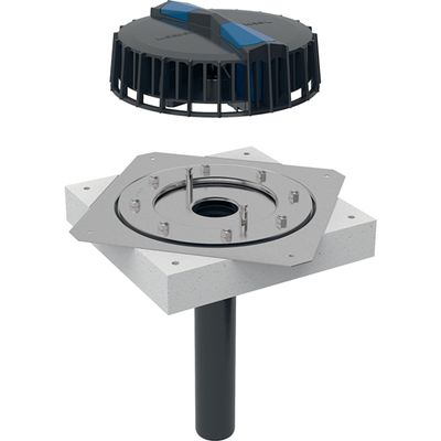 Naissance d'eaux pluviales Geberit Pluvia avec bride de fixation, pour revêtements d'étanchéité , d=56mm