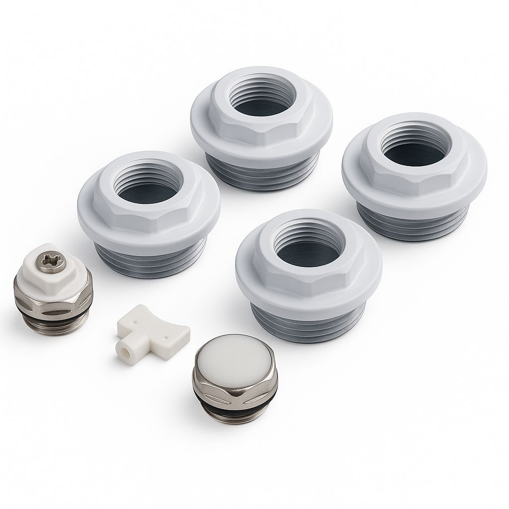 Kit de montage Fondital en blanc pour radiateurs en aluminium