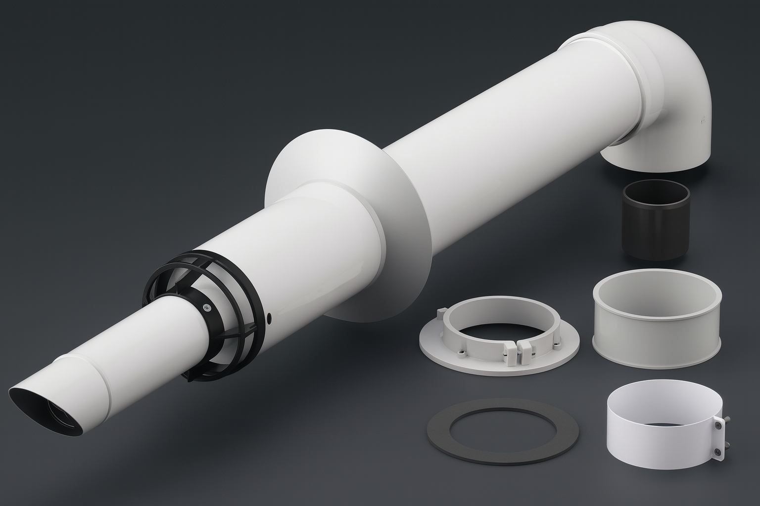 Kit coaxial D100/60 Fondital (Kit ventouses) et de longueur 0.75 m - vue 4
