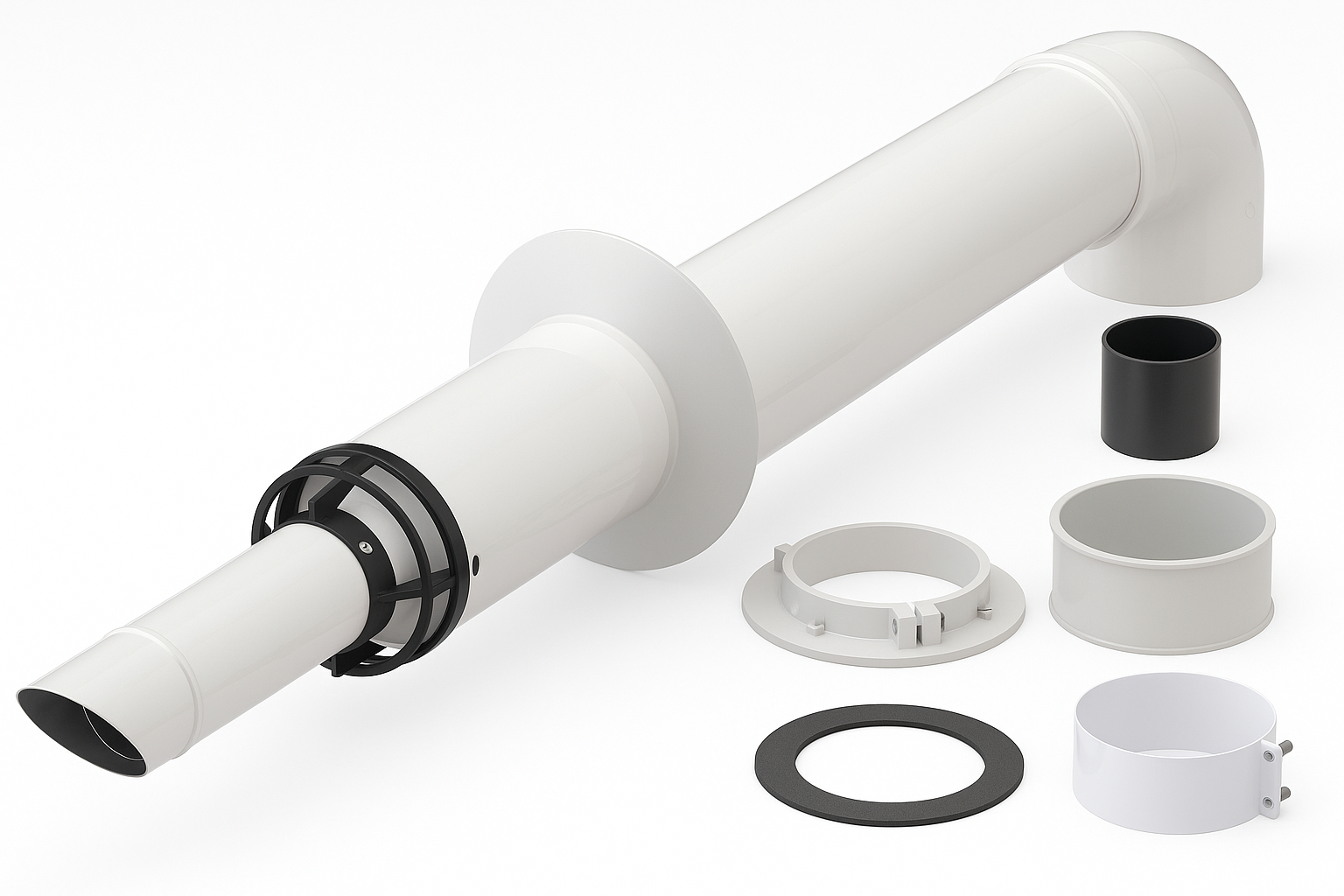 Kit coaxial D100/60 Fondital (Kit ventouses) et de longueur 0.75 m - vue 3