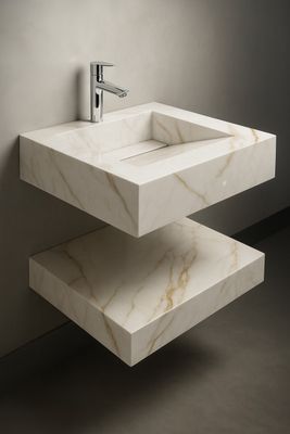 Plan-vasque en grès cérame Carthage en Beige 60 cm