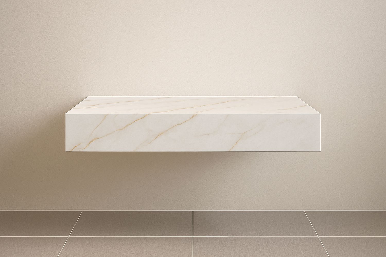 Sous plan-vasque en grès cérame Carthage en Beige 60 cm