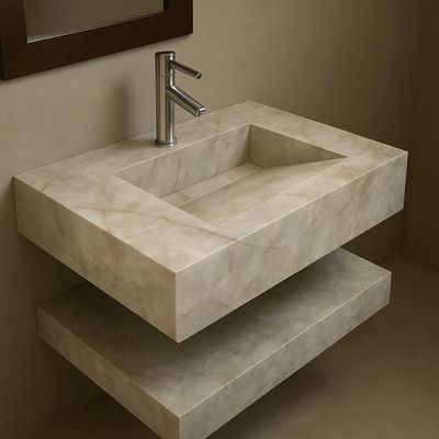 Plan-vasque 80 cm en grès cérame Épure Minérale