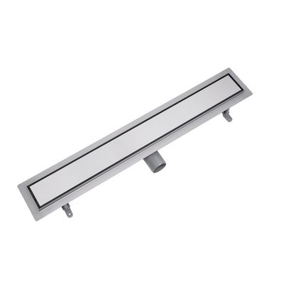 Vogi Drain Linear Shower Channel ABS Duo 60 cm in Brushed Chrome - Drain Flow Rate 56 L/min
