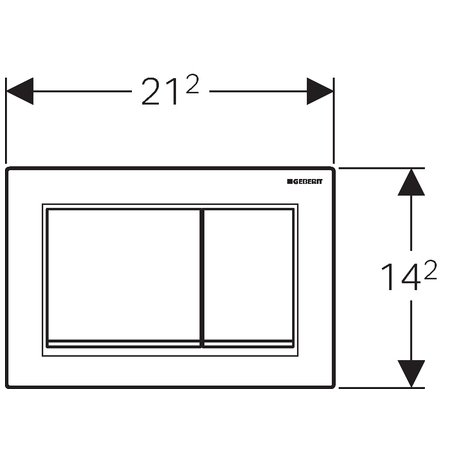 Plaque de déclenchement Geberit Omega20 square pour rinçage double touche / chromé brillant - bandes design : chromé - vue 2