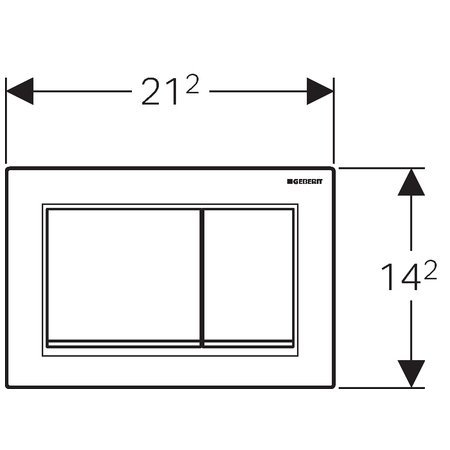 Geberit Omega20 square flush plate for dual flush / White Gold
