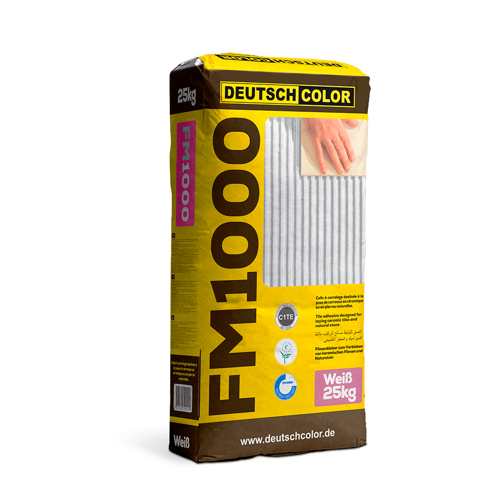 Ciment Colle FM 1000 Blanc DeutschColor 25 kg – Colle pour carrelage et faïence