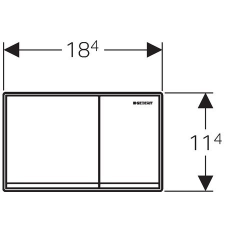 Plaque de déclenchement Geberit Omega60 square pour rinçage double touche, à fleur de paroi / Noir — vue 3