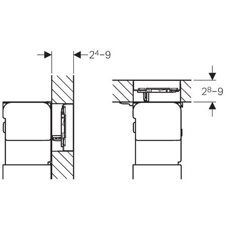Plaque de déclenchement Geberit Omega60 square pour rinçage double touche, à fleur de paroi / Noir — vue 4