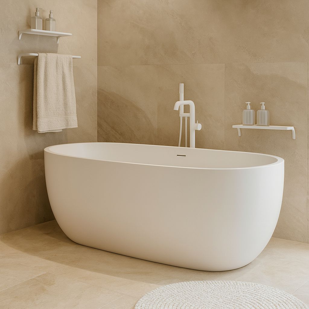 Oval freestanding acrylic bathtub Deante Alpinia - 160 x 75 cm