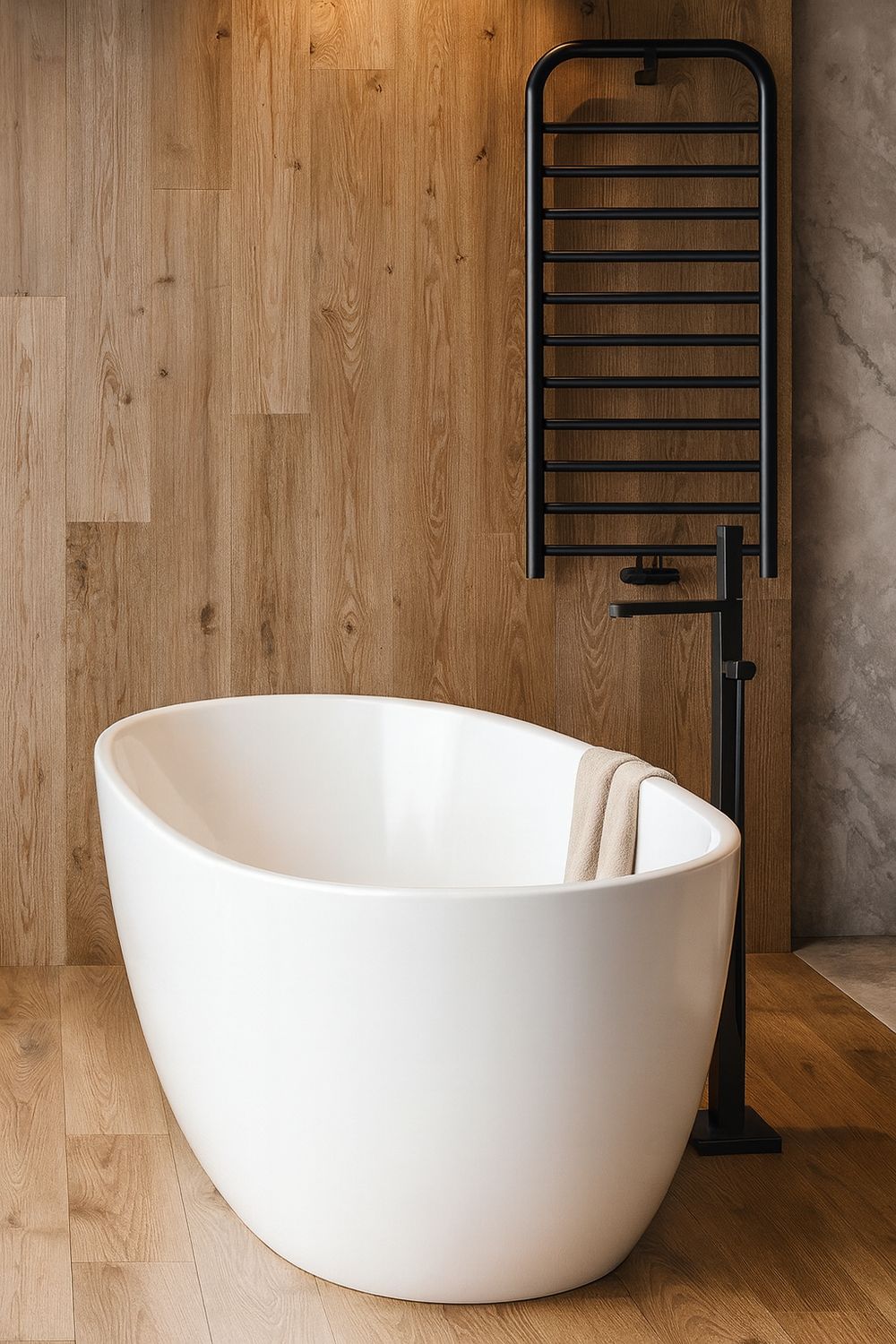 Oval freestanding acrylic bathtub Deante Alpinia - 160 x 75 cm
