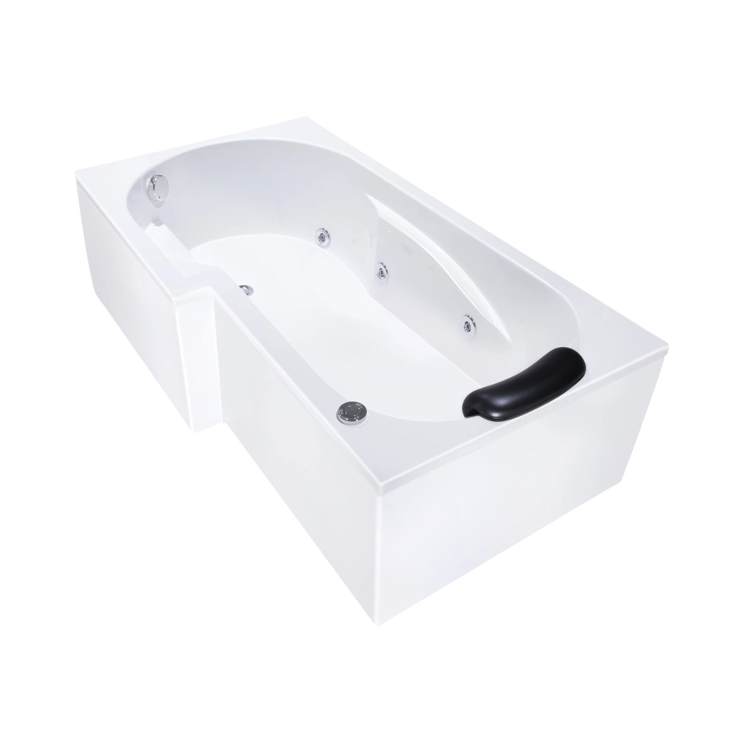 Twin Left Single Hydromassage Bathtub 160 x 85 cm