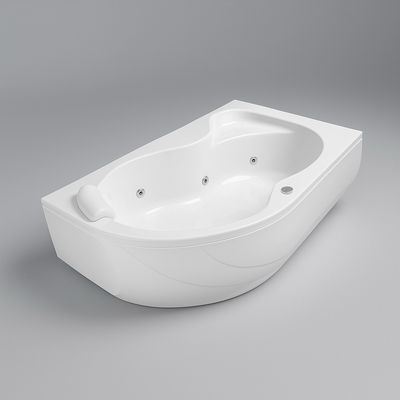 Oasis Straight Bathtub with Simple Hydromassage 160 x 90 cm