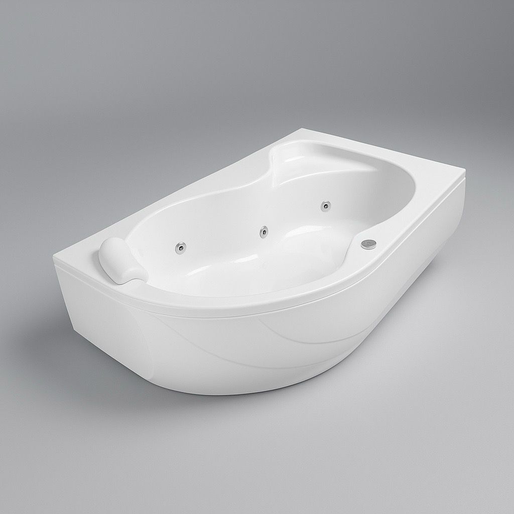 Oasis Straight Bathtub with Simple Hydromassage 160 x 90 cm