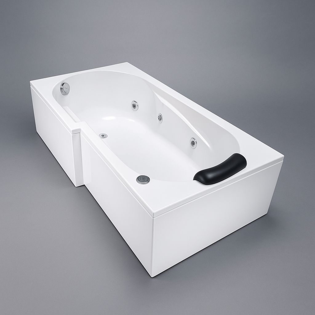 Twin Left Single Hydromassage Bathtub 160 x 85 cm