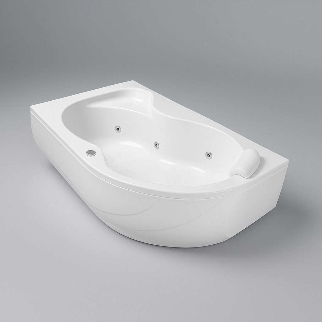 Oasis Left-Hand Single Whirlpool Bathtub 160 x 100 cm