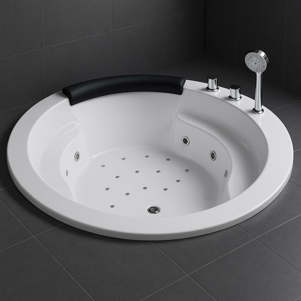 Mixed Palacio hydromassage bathtub with integrated headrest