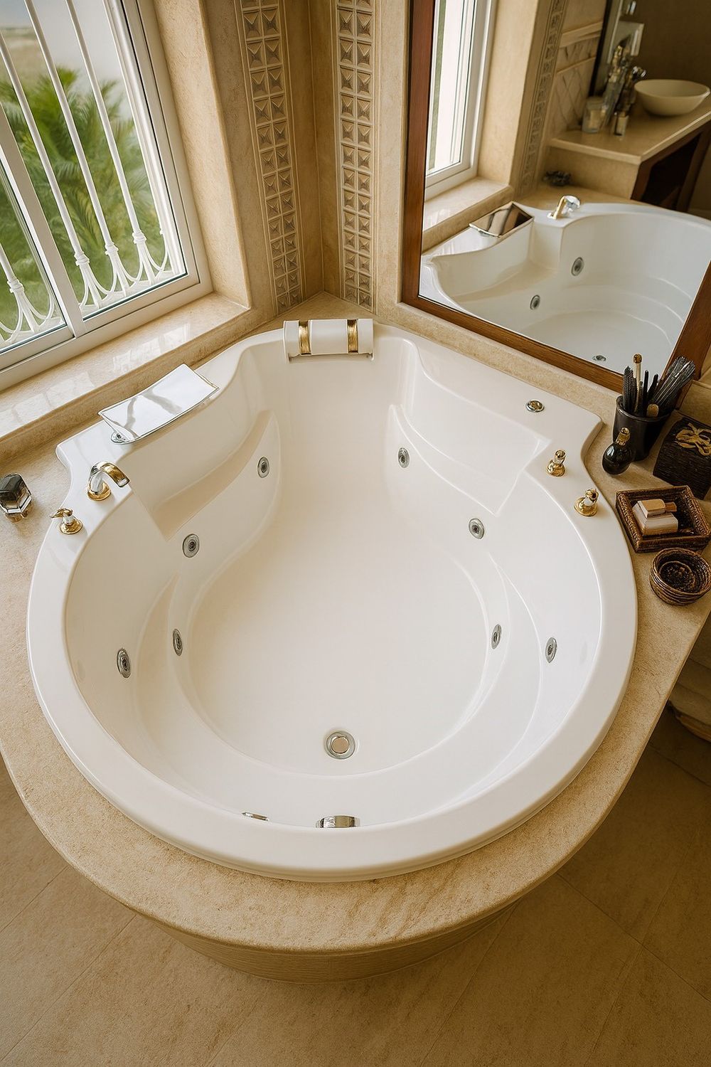 Elysée Bathtub 148 x 148 cm with Integrated Headrest