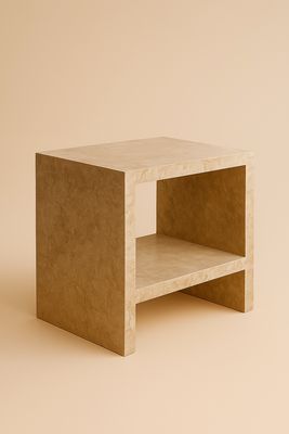 Odysée Marble Console 70 x 50 cm with Shelf in Kedhel Beige
