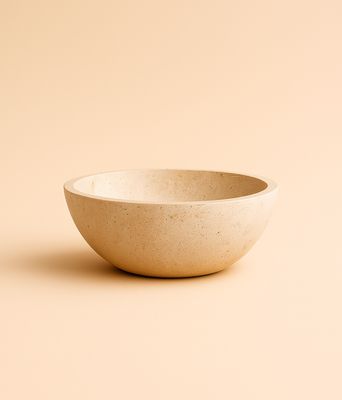 Babel Sculpted Marble Countertop Bowl 40 cm Diameter Kedhel Beige