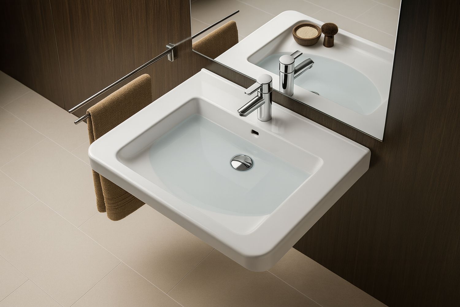 Lavabo Geberit Selnova Comfort Square, adapté PMR