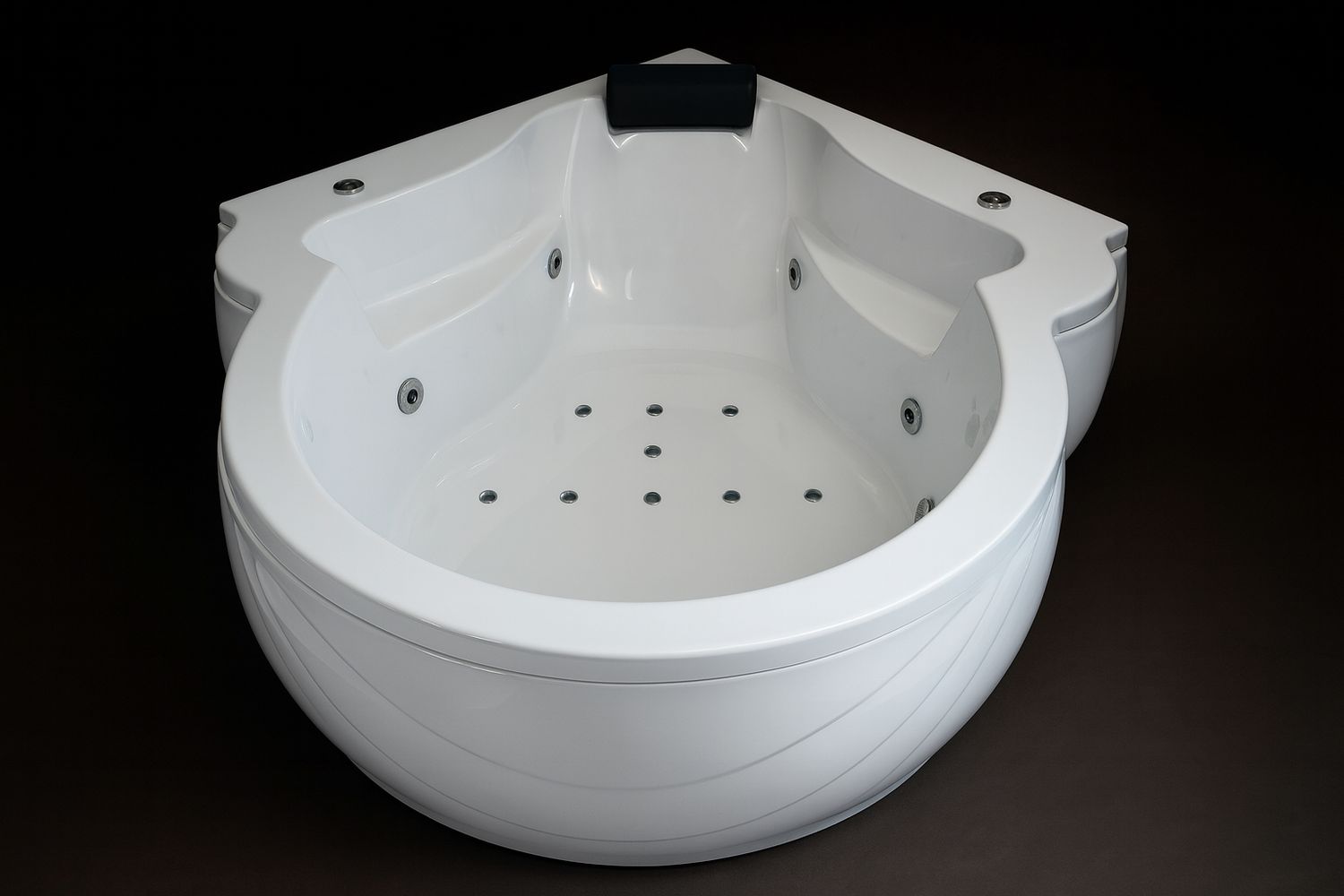Elysée Bathtub 148 x 148 cm mixed hydromassage with integrated headrest