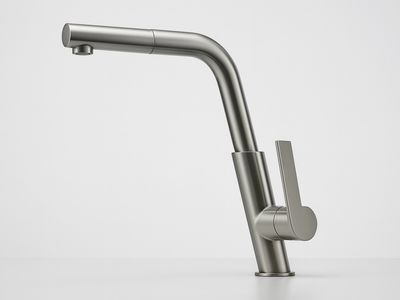 Deante Silia Kitchen Mixer Tap with Pull-Out Titanium Showerhead