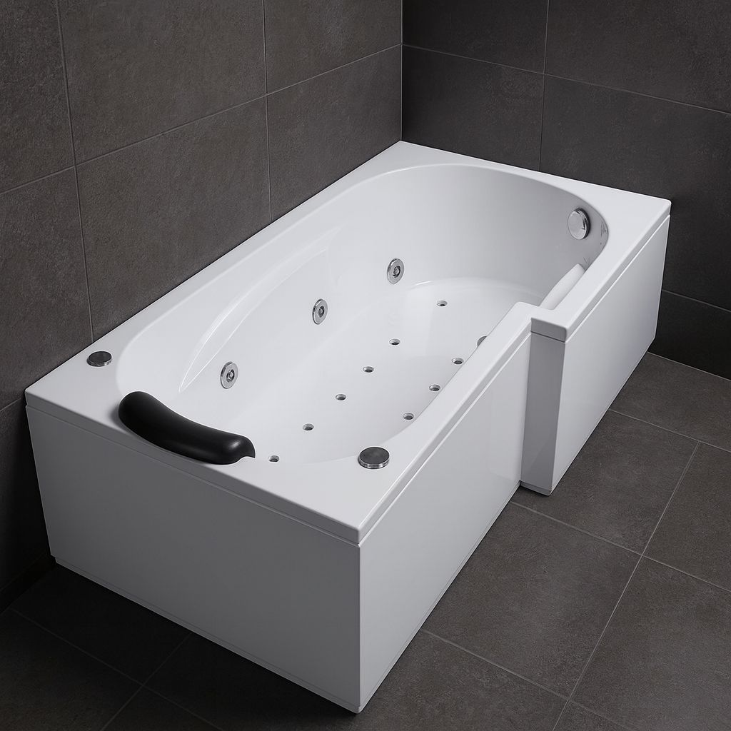 Mixed Twin Right Whirlpool Bathtub 160 x 85 cm
