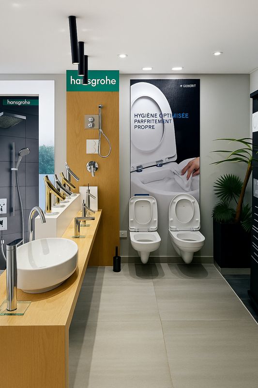 Présentoir en bois robinetterie