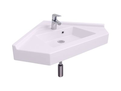 Vita 75 cm Corner Washbasin Plan