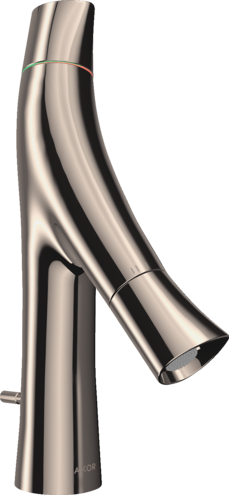 Mitigeur de lavabo AXOR Starck Organic 80 avec tirette et vidage en nickel poli
