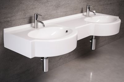 Double basin countertop Riviera 140 or 160 cm
