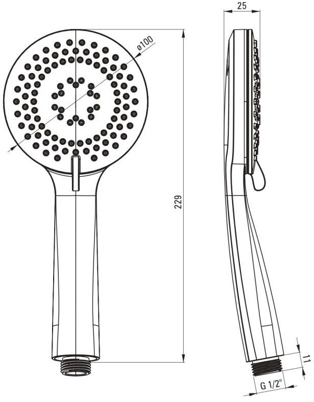 Mitigeur de bain / douche Deante Arnika pour montage au sol en PVD doré poli — vue 3