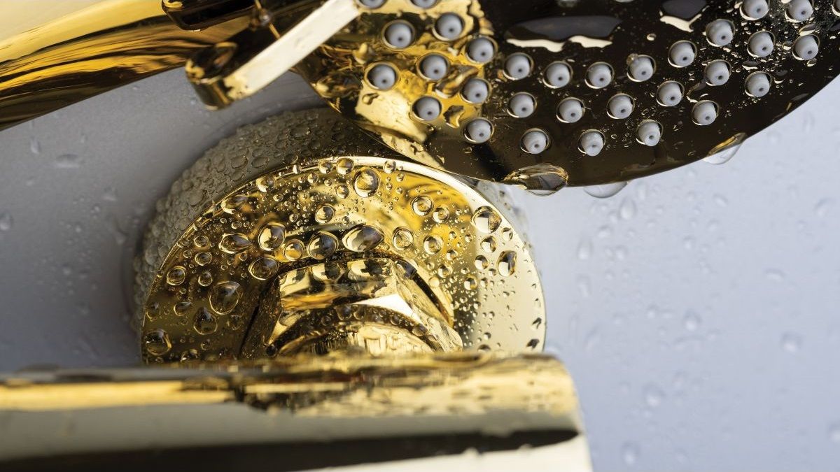 Mitigeur de bain / douche Deante Arnika en PVD doré poli — vue 5