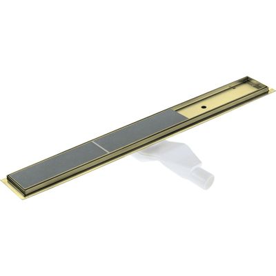 Deante Shower Channel 70 cm with Reversible Grille Ready for Tiling or in Brushed Gold - Drainage Capacity 36 L/min