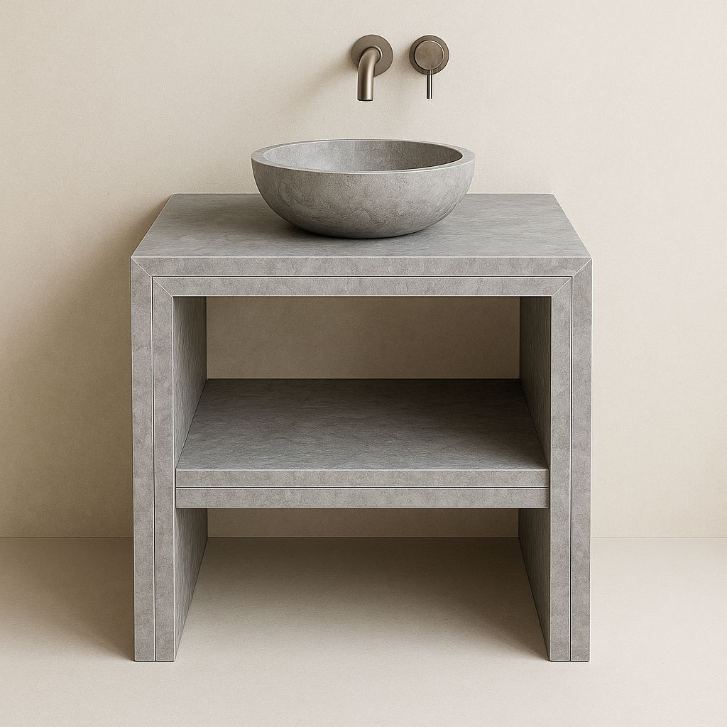 Odysée Marble Console 80 x 50 cm with Thala Grey Shelf