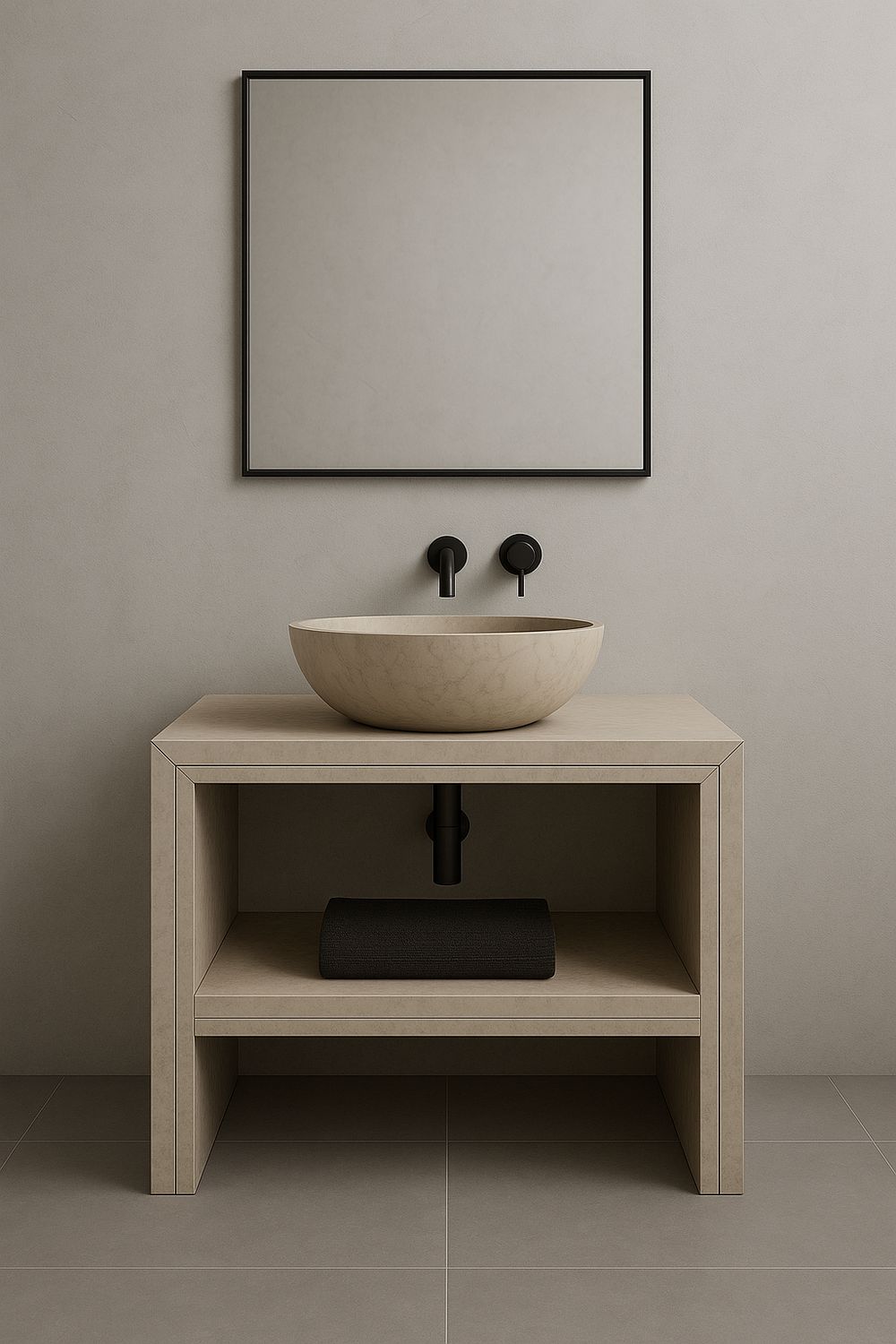 Odysée Marble Console 80 x 50 cm with Thala Beige Shelf