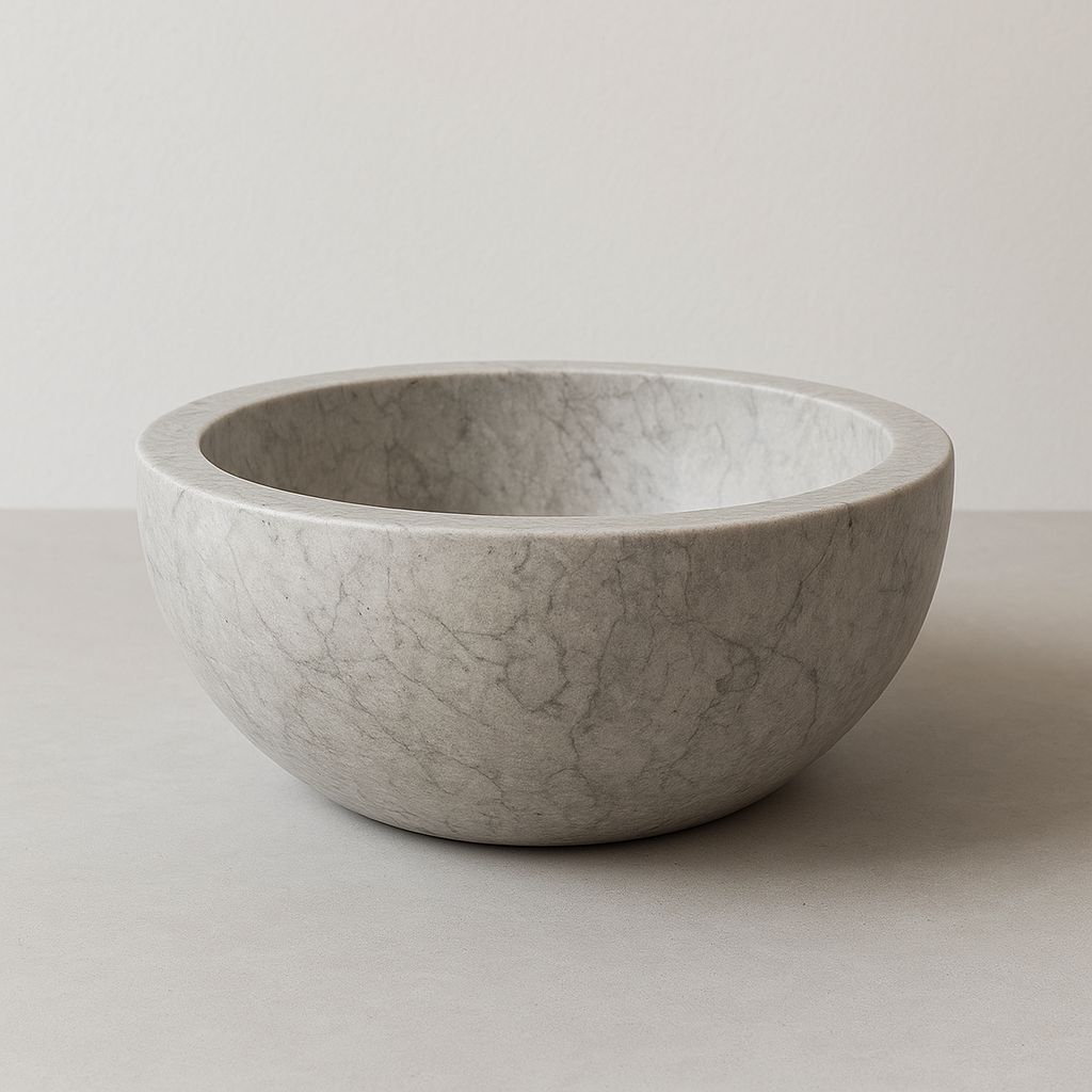 Babel Sculpted Marble Countertop Bowl 40 cm Diameter Kedhel Gray