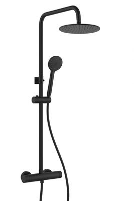 Shower Column Deante Arnika 250 with Thermostatic Mixer in Matte Black
