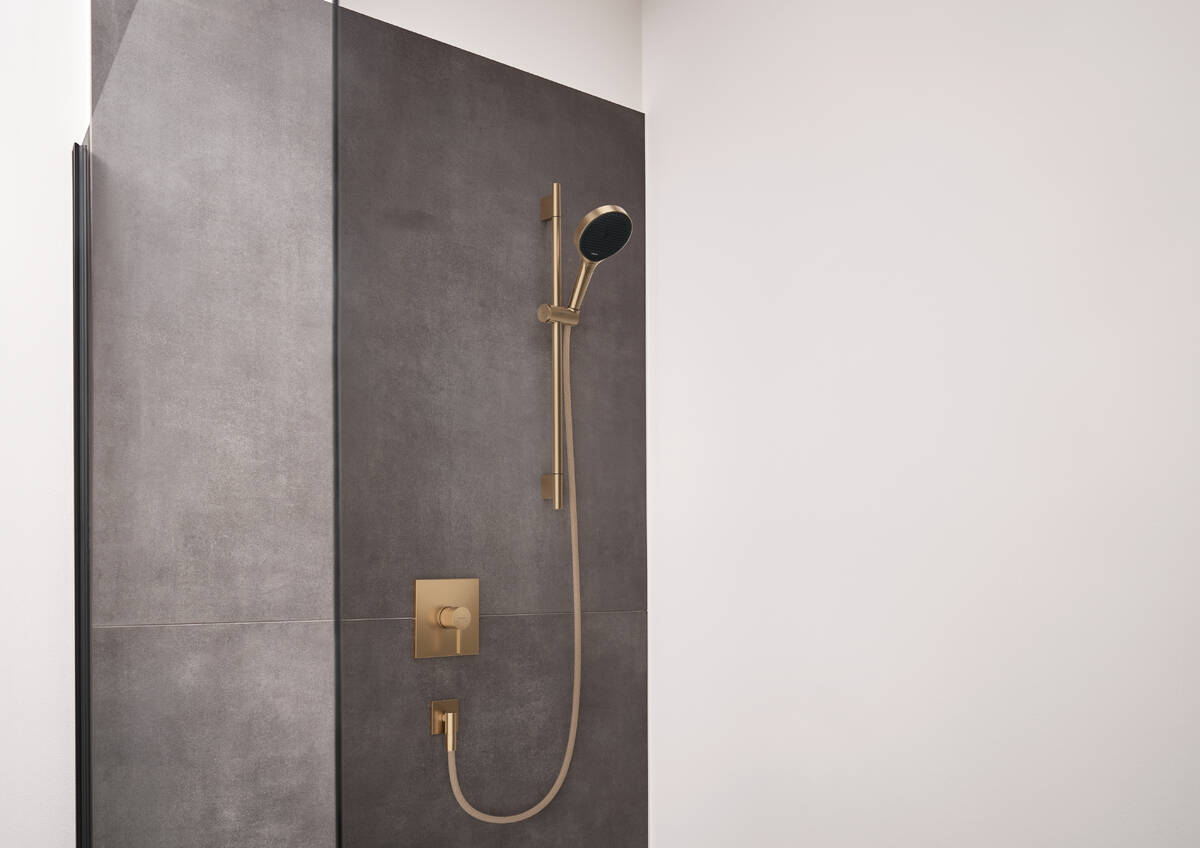Set de finition pour mitigeur de douche encastré Hansgrohe Finoris en bronze brossé - vue 2
