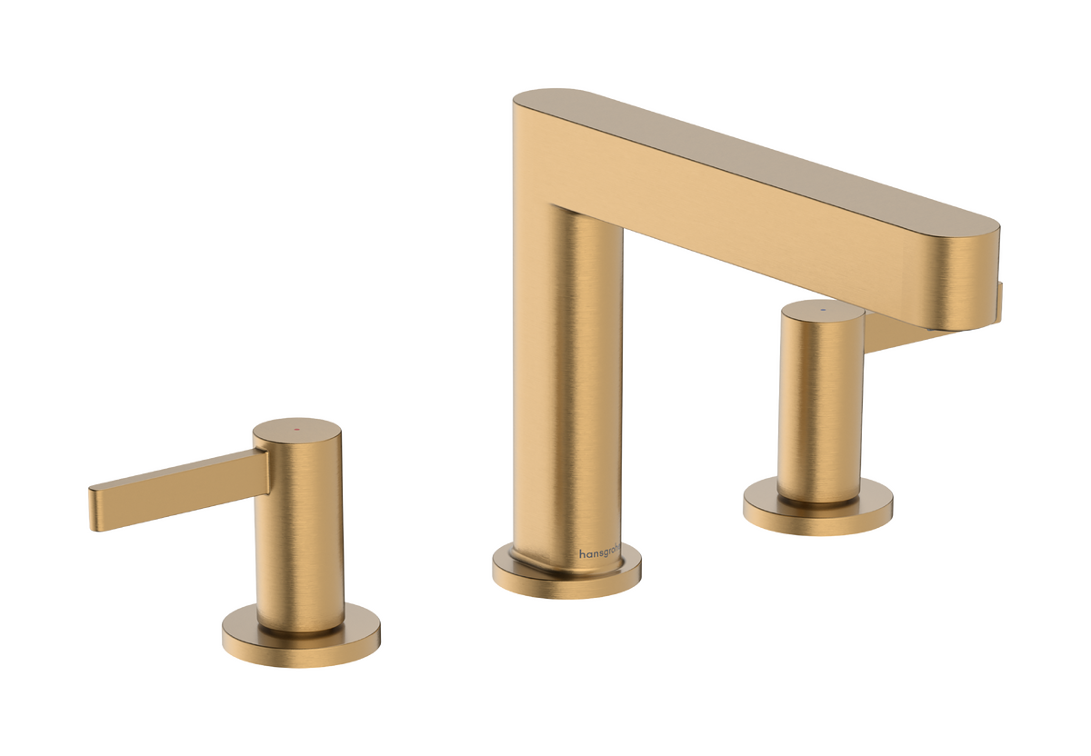 Hansgrohe Finoris 110 3-Hole Basin Mixer with Push-Open Waste in Brushed Bronze