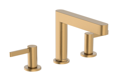 Hansgrohe Finoris 110 3-Hole Basin Mixer with Push-Open Waste in Brushed Bronze