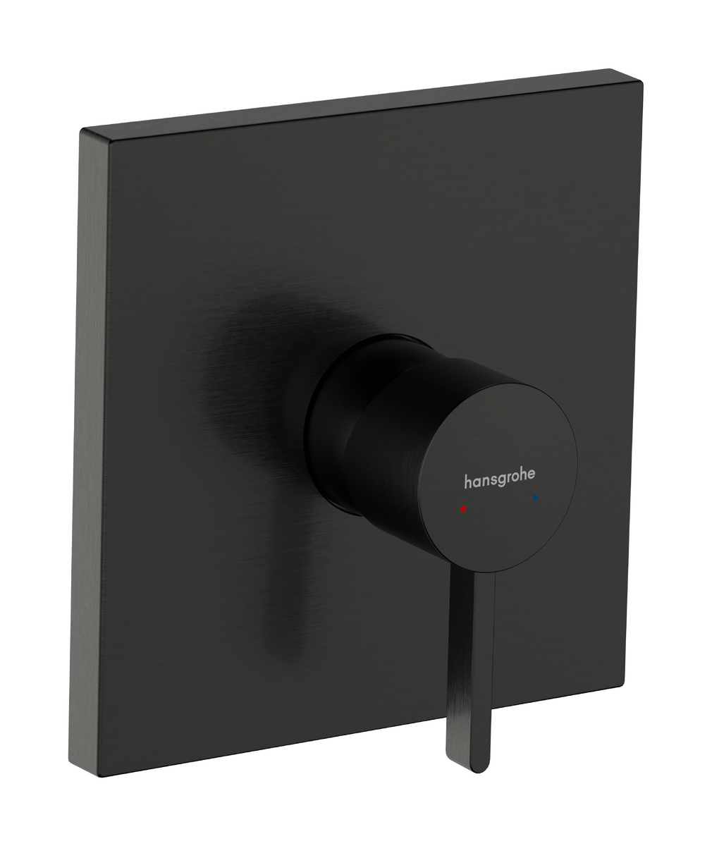 Finish set for Hansgrohe Finoris concealed shower mixer in brushed black chrome