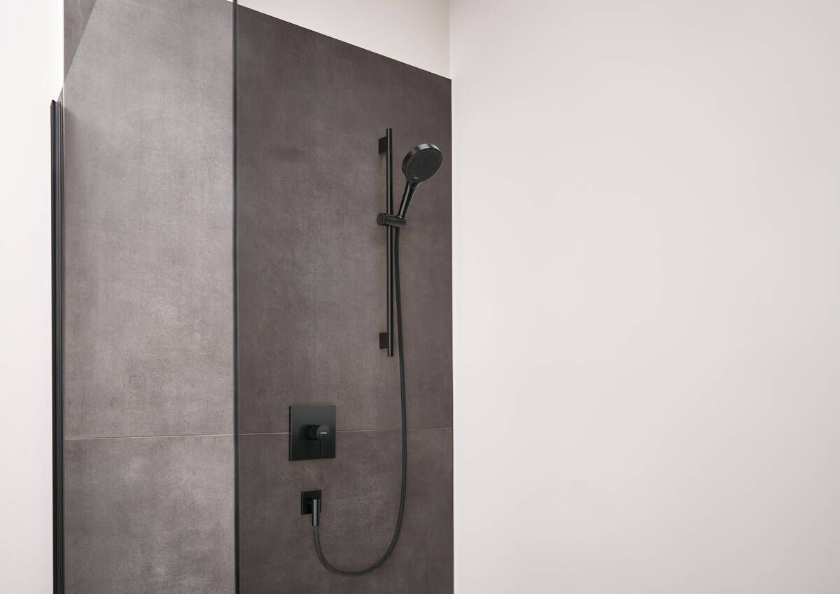Finish set for Hansgrohe Finoris concealed shower mixer in brushed black chrome
