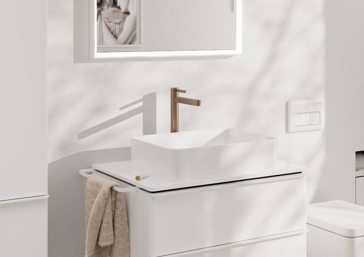 Hansgrohe Finoris 260 CoolStart Basin Mixer with Pull Rod and Waste Set in Brushed Bronze