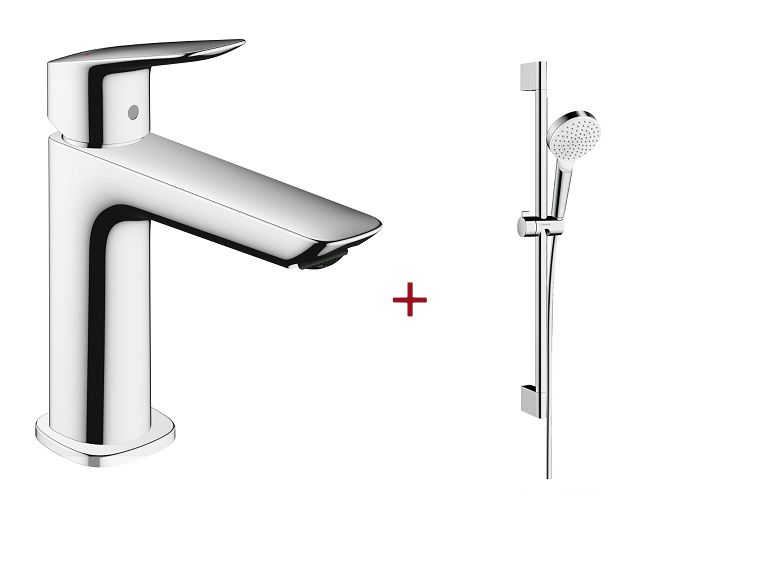 Hansgrohe Logis Fine 110 Pack and Crometta Shower Bar