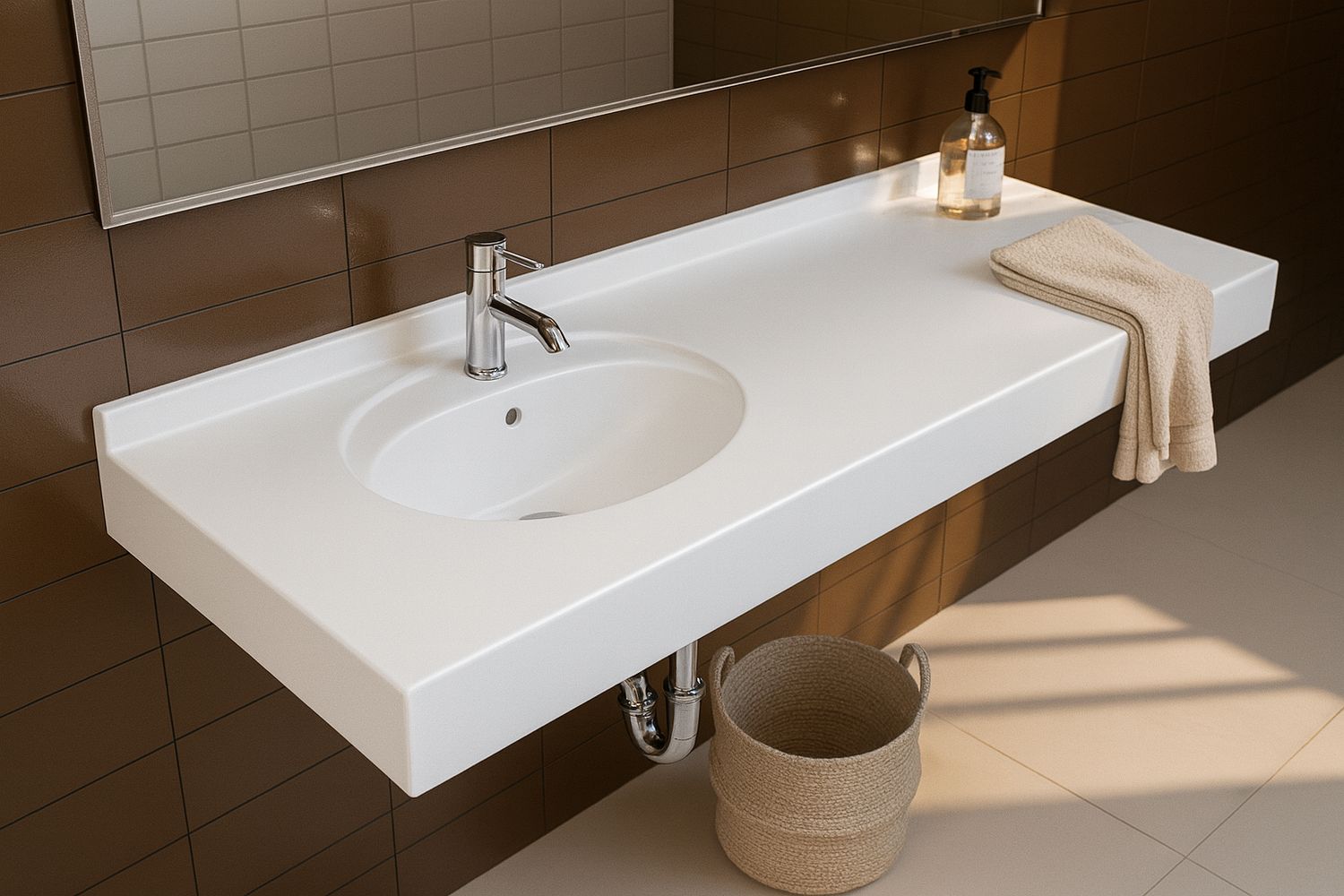 Atoll 120 cm Offset Washbasin