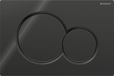 Geberit Sigma01 Round Flush Plate / Dark Black